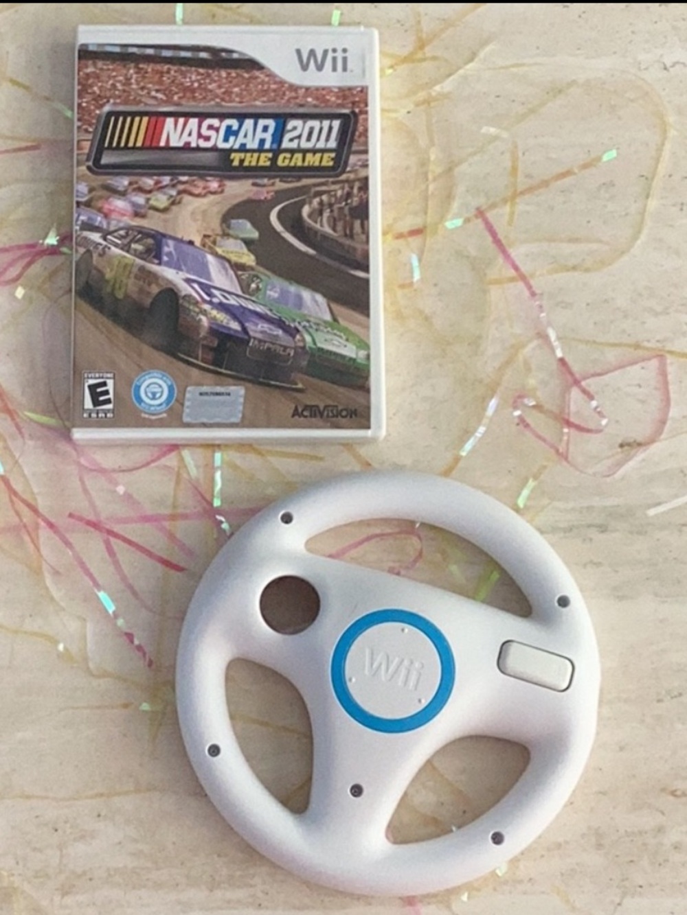 NASCAR 2011 The Game Nintendo Wii Game CIB & Racing Wii Wheel